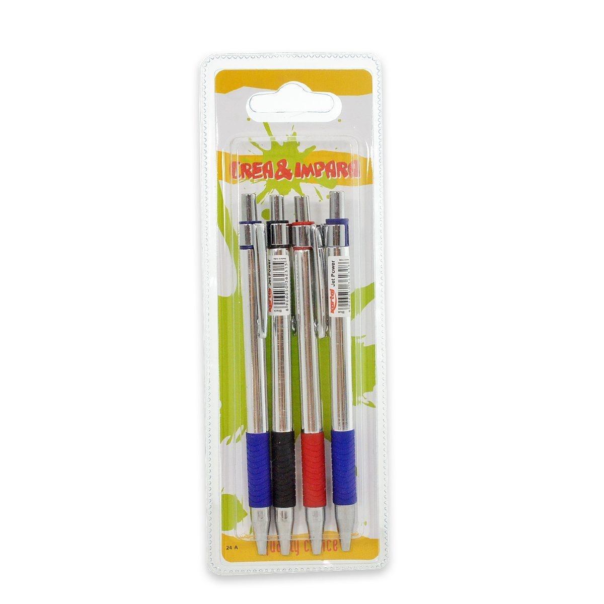 Blister con 4 penne sfera a scatto