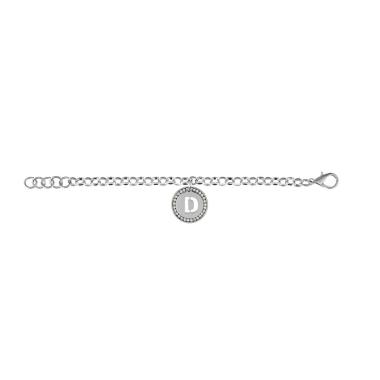 Bracciale lettere punto g in acciaio e zirconi