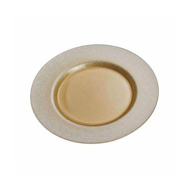 Sottopiatto tondo in vetro oro D.33 cm