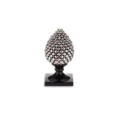 Pigna argento base nera altezza 19 cm