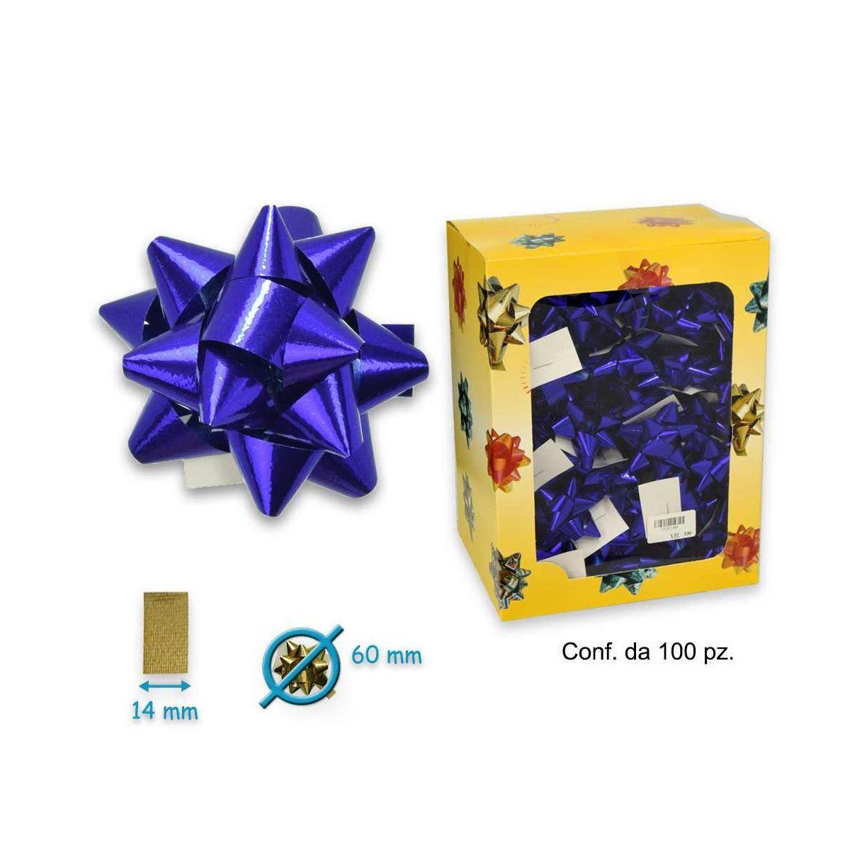 Coccarde adesive mm.14 colore blu metallizzato