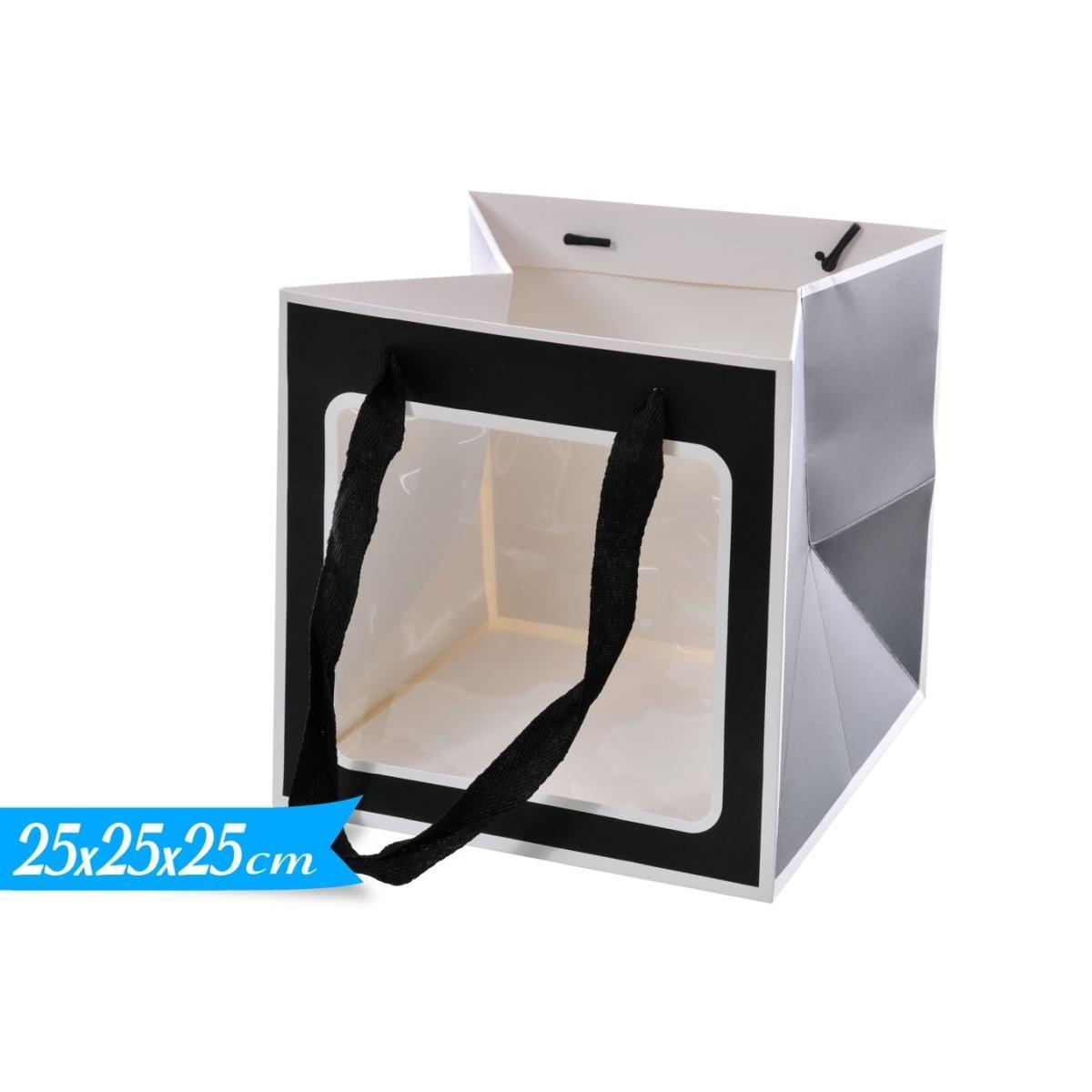 Shopper nero con finestra 25x25x25 cm