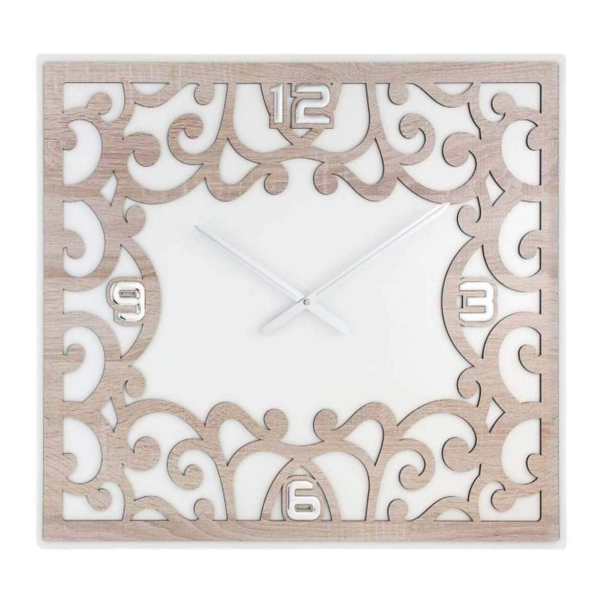 Orologio da perete damasco legno olmo 66x56 cm