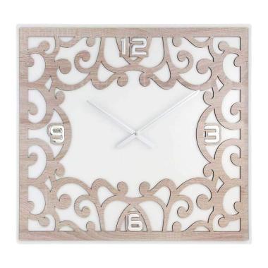 Orologio da perete damasco legno olmo 66x56 cm