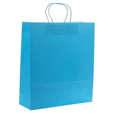 Shopper in carta colore turchese h 49 x p 15x l 45 .