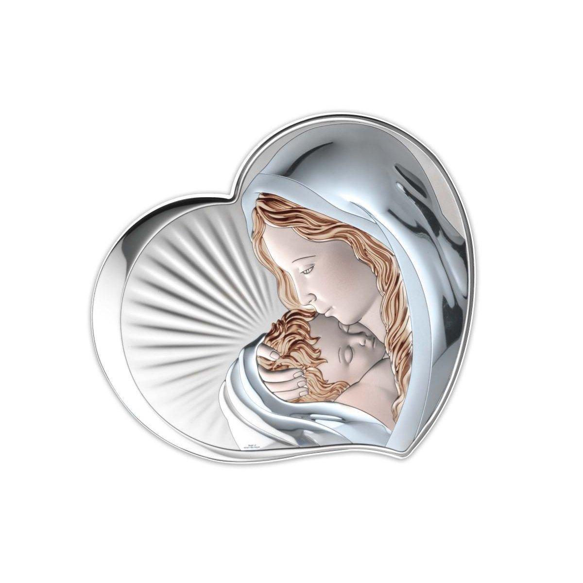 Madonna con bambino 10,5x9 cm colorata sagomata Valenti