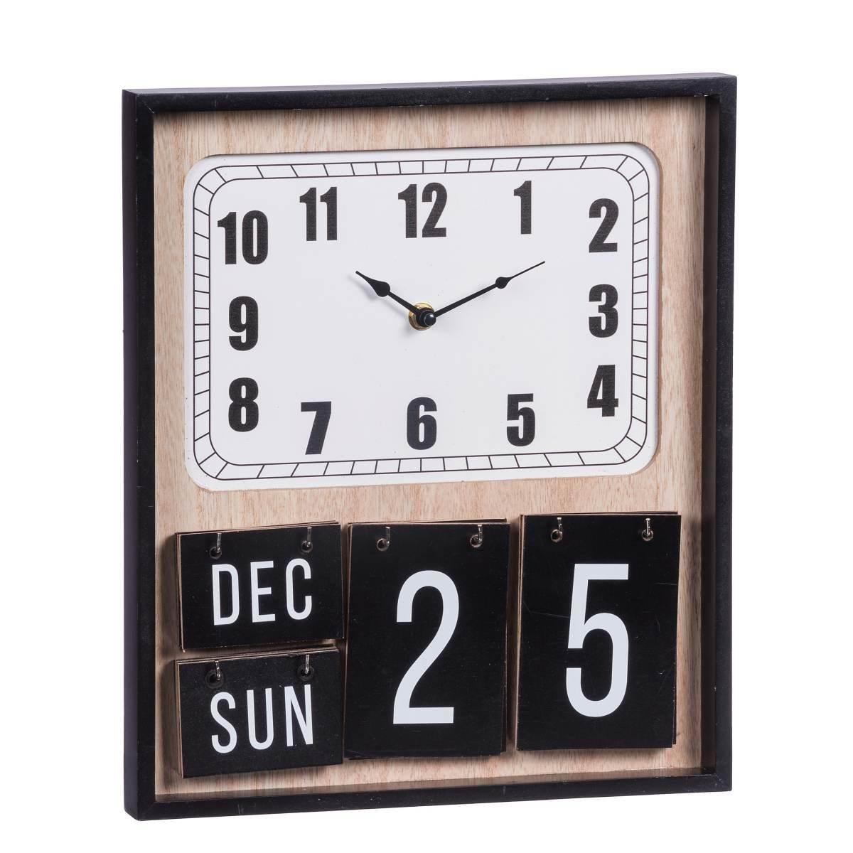 Orologio con calendario in mdf 30x5xh35 cm