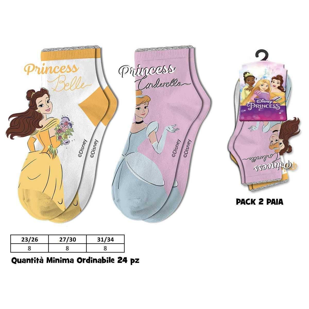 Calzini corti 2 paia Disney Princess