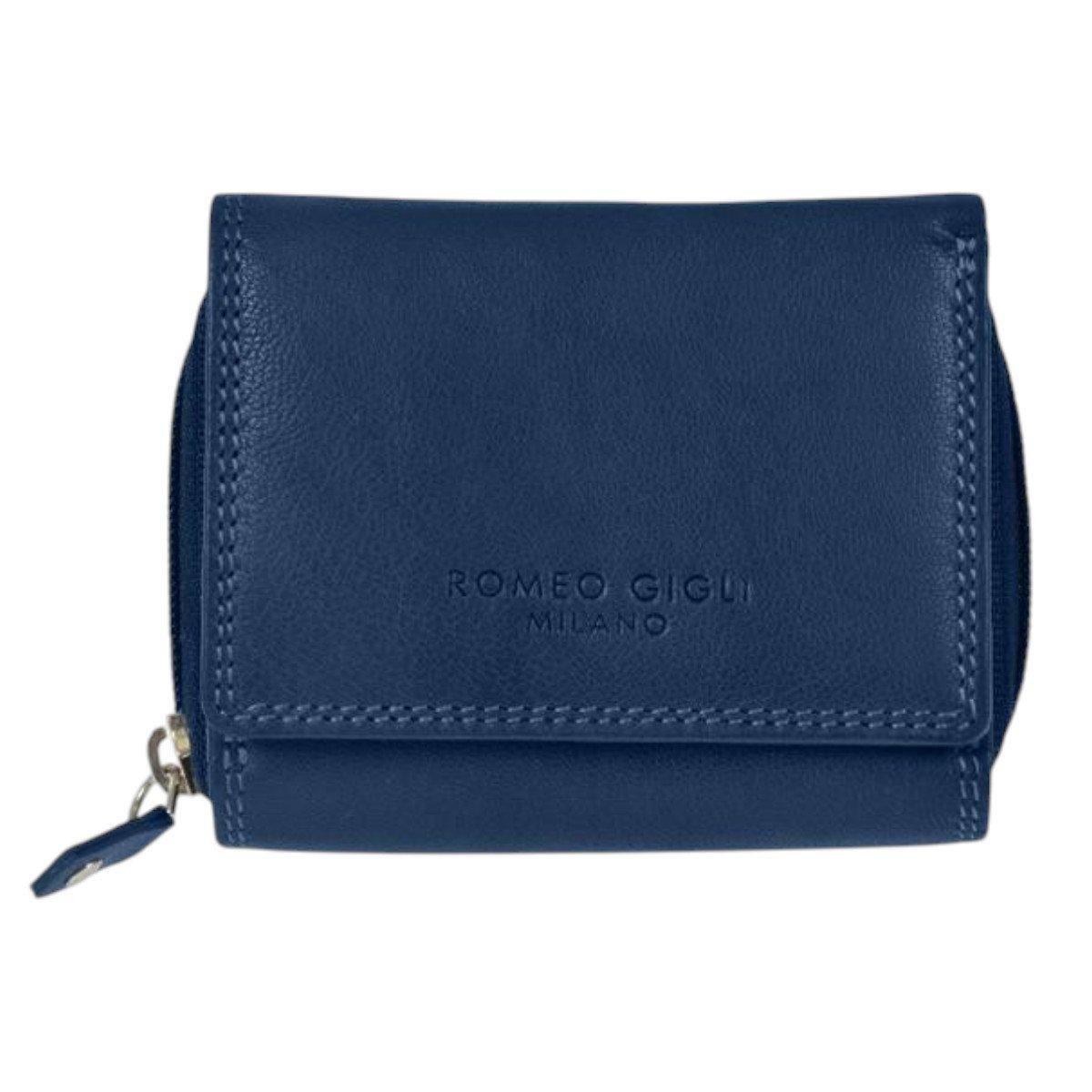 Portafoglio donna in pelle blu linea Tanima Romeo Gigli