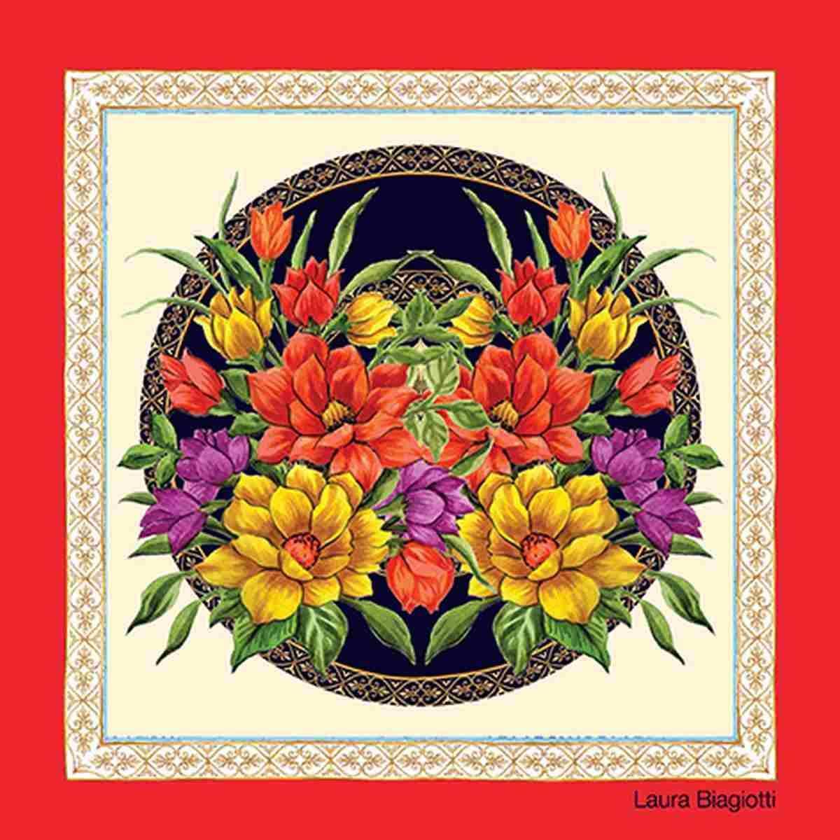 Foulard donna cornice fiori Laura Biagiotti