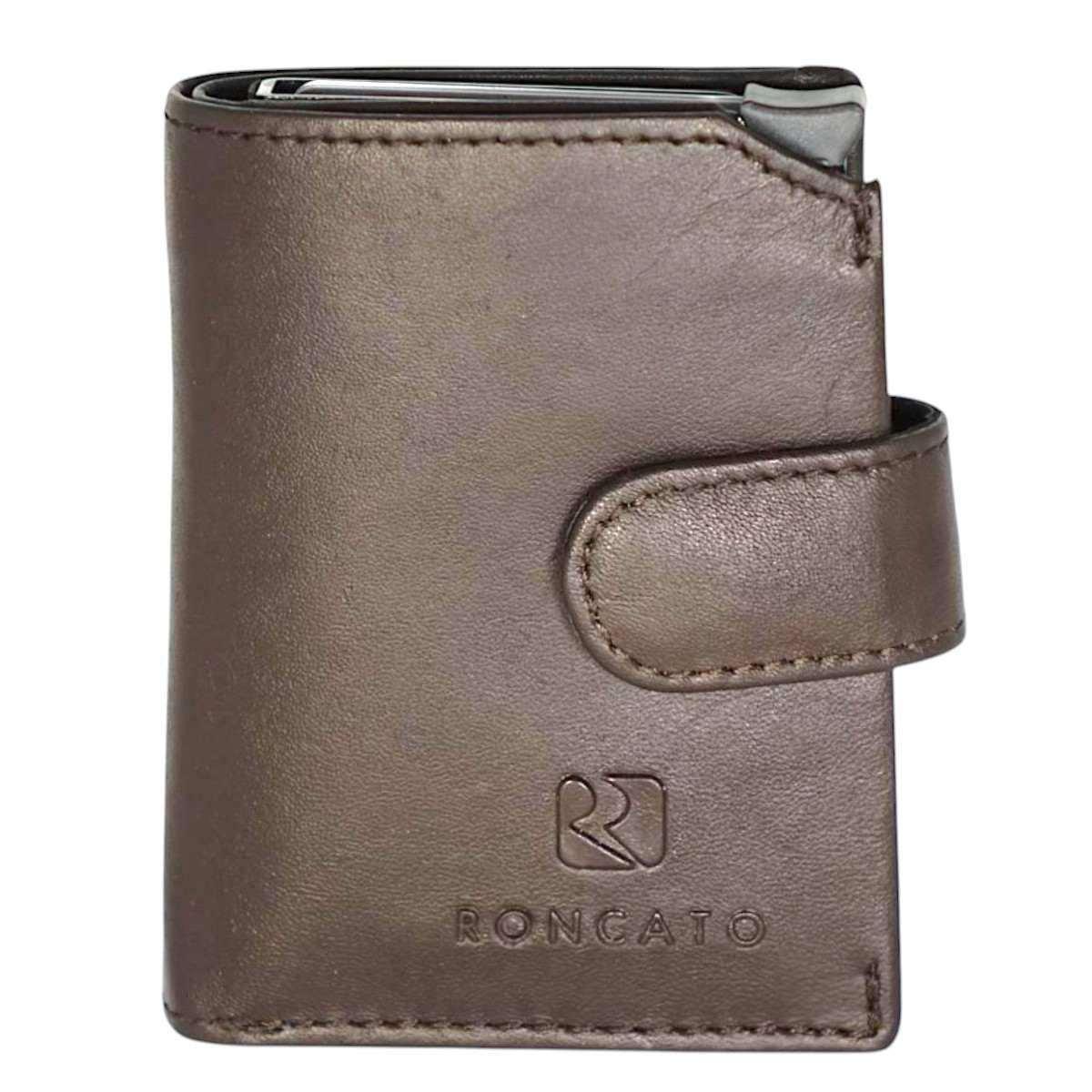 Portafoglio portacarte a scatto uomo in pelle con RFID Roncato