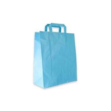 Shopper in carta h.24 x l.18 x p.8 cm colore azzurro<BR>