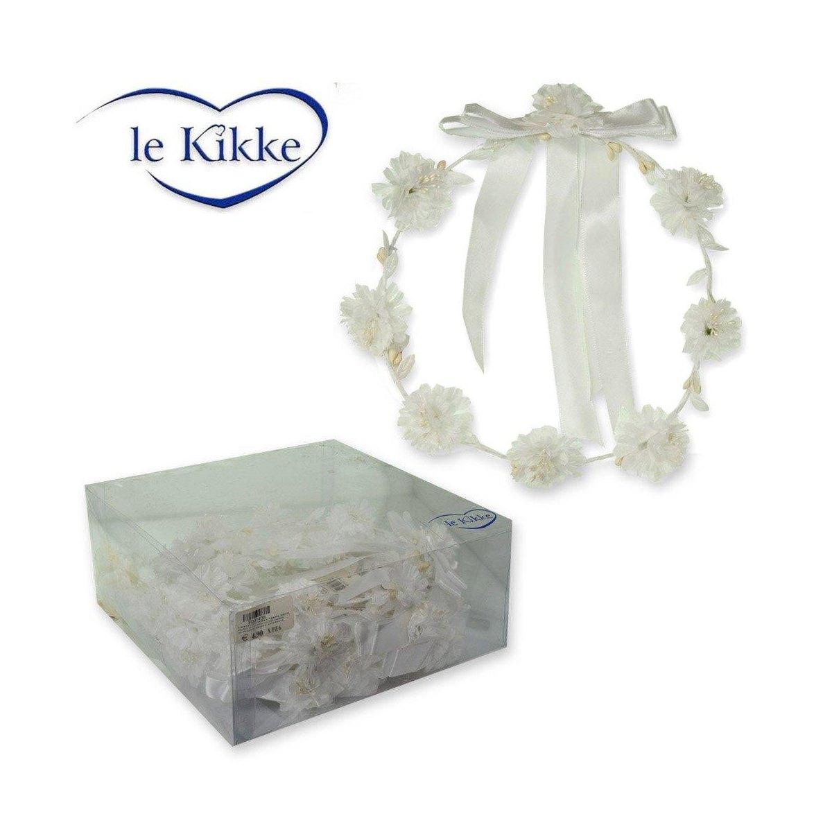 Coroncina cerimonia con fiori e fiocco Le Kikke