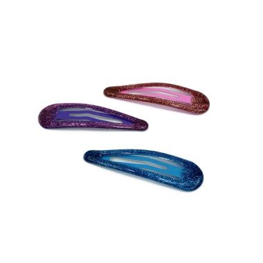 Fermaglio clic clac per capelli 7 cm smaltato glitter Le Kikke