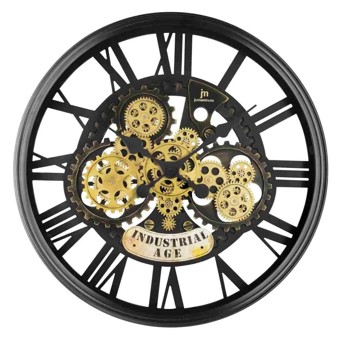 Orologio da parete in metallo con ingranaggi mobili 60 cm