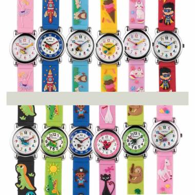 Orologio da polso analogico con cinturino 3D colori assortiti