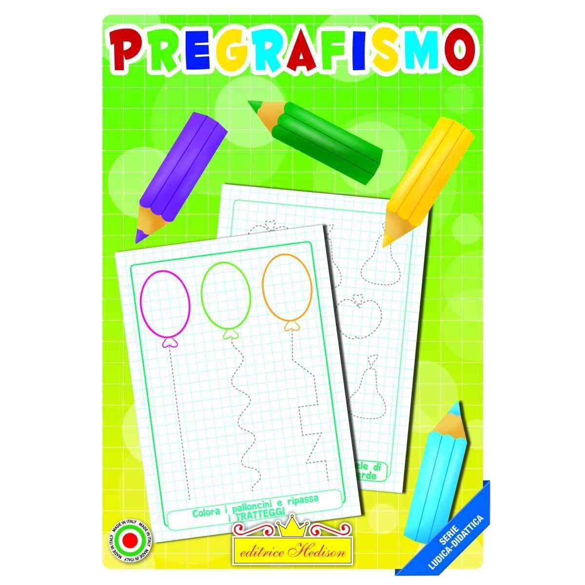 Libro da colorare pregrafismo colora e ripassa serie ludica-didattica