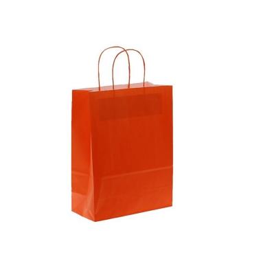 Shopper in carta colore arancio h.29 x l.22 x p.10 cm