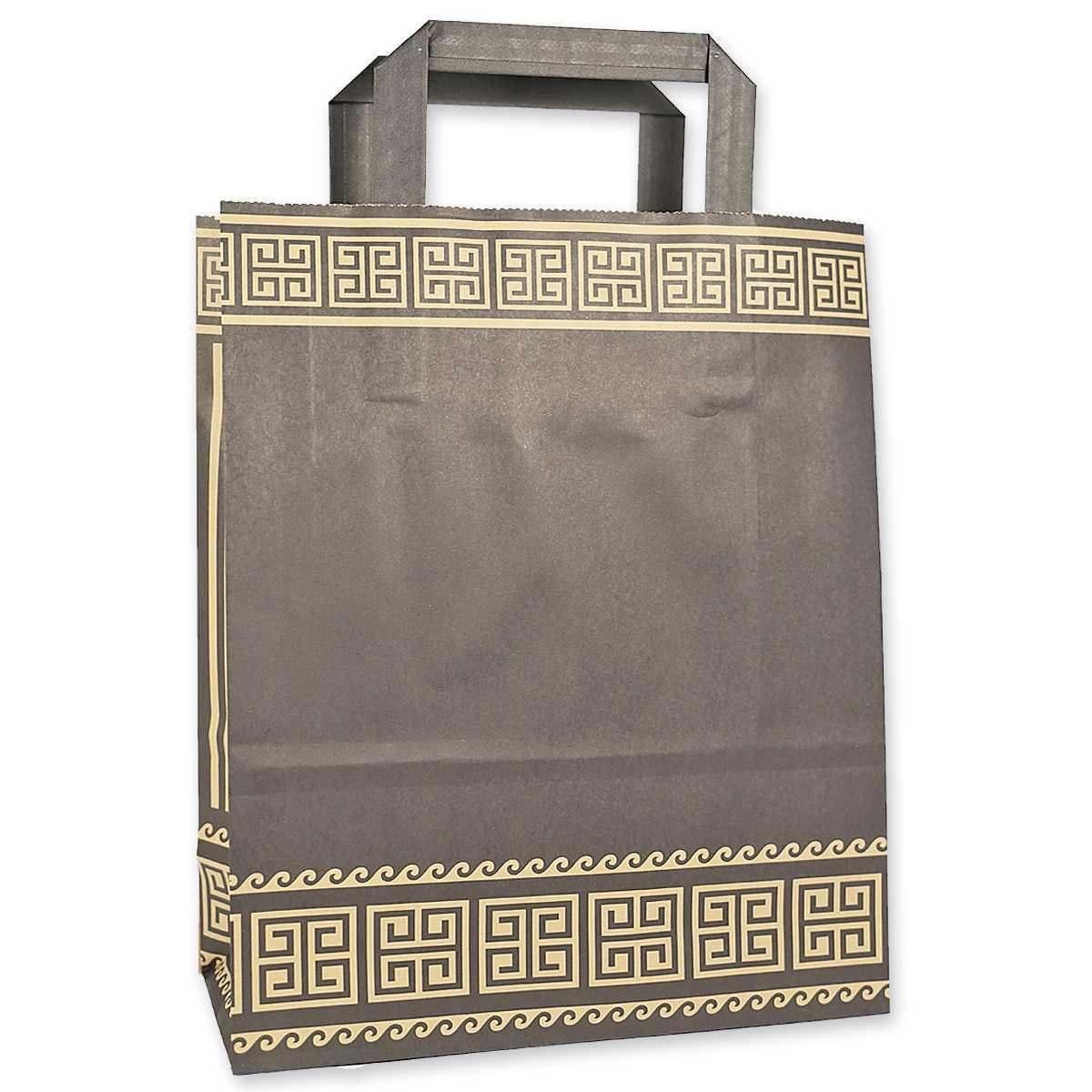 Shopper in carta h.49 x l.45 x p.15 fantasia atenemanico piatto