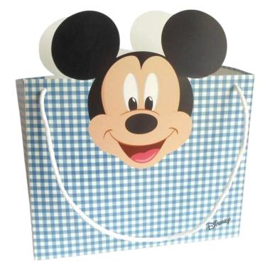 Shopping bag Mickey party colore azzurro 16 x 7,5 x 23 con cordino