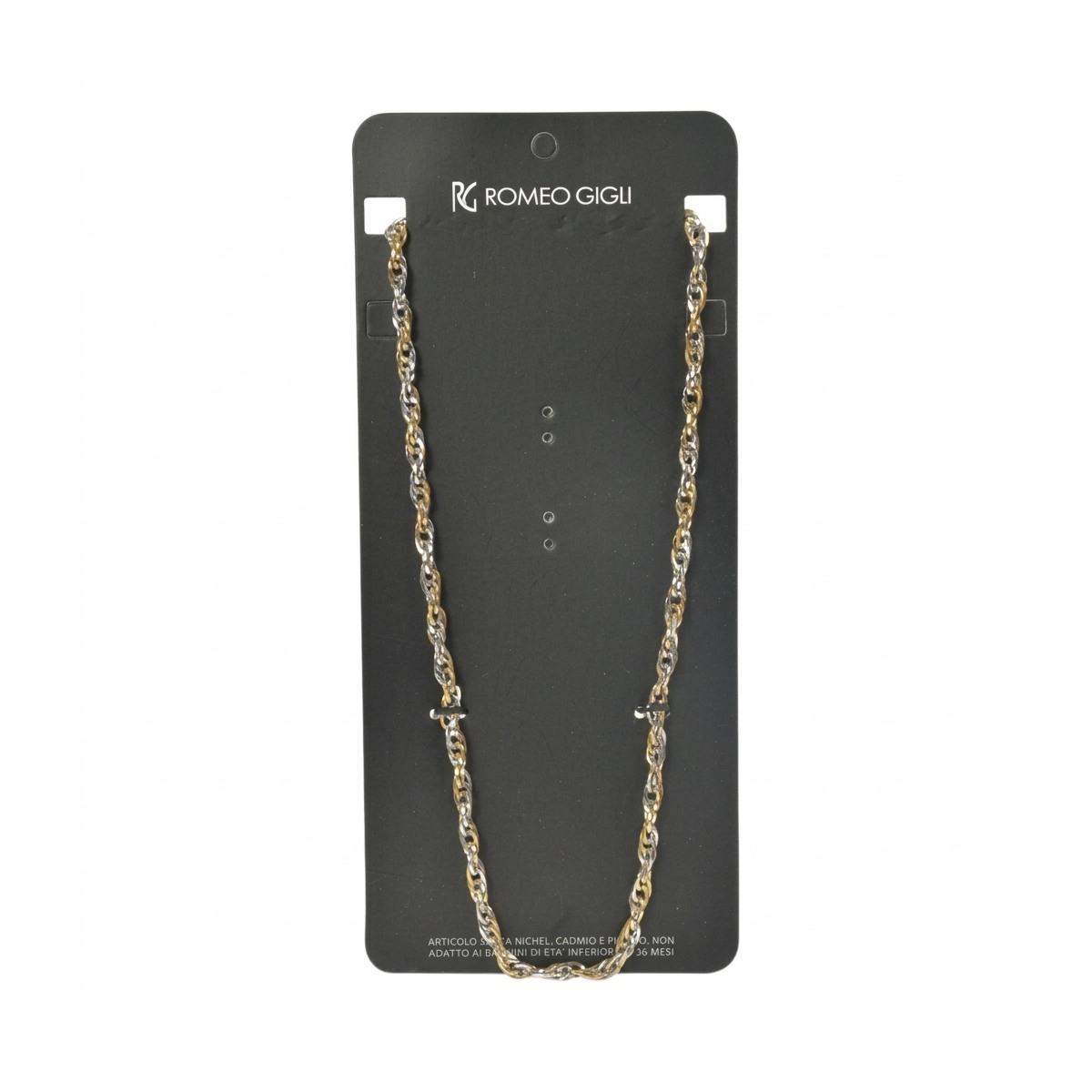 Collana donna maglia intrecciata silver e oro Romeo Gigli