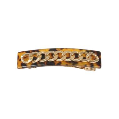 Fermaglio per capelli tartarugato con catena oro Romeo Gigli