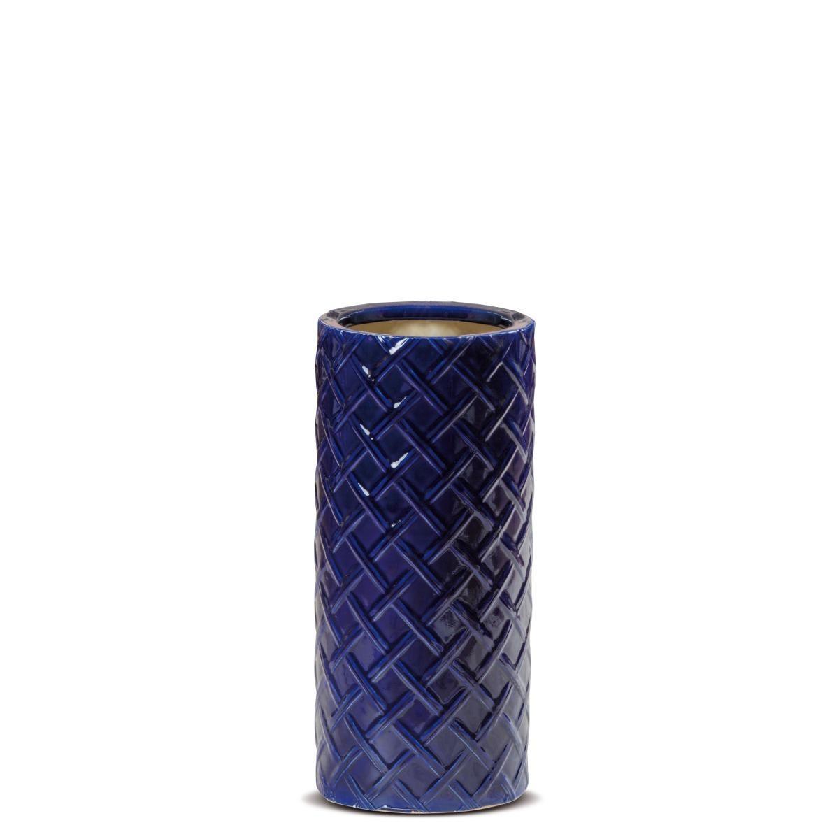 Porta ombrelli in ceramica blu d.22xh.50 cm
