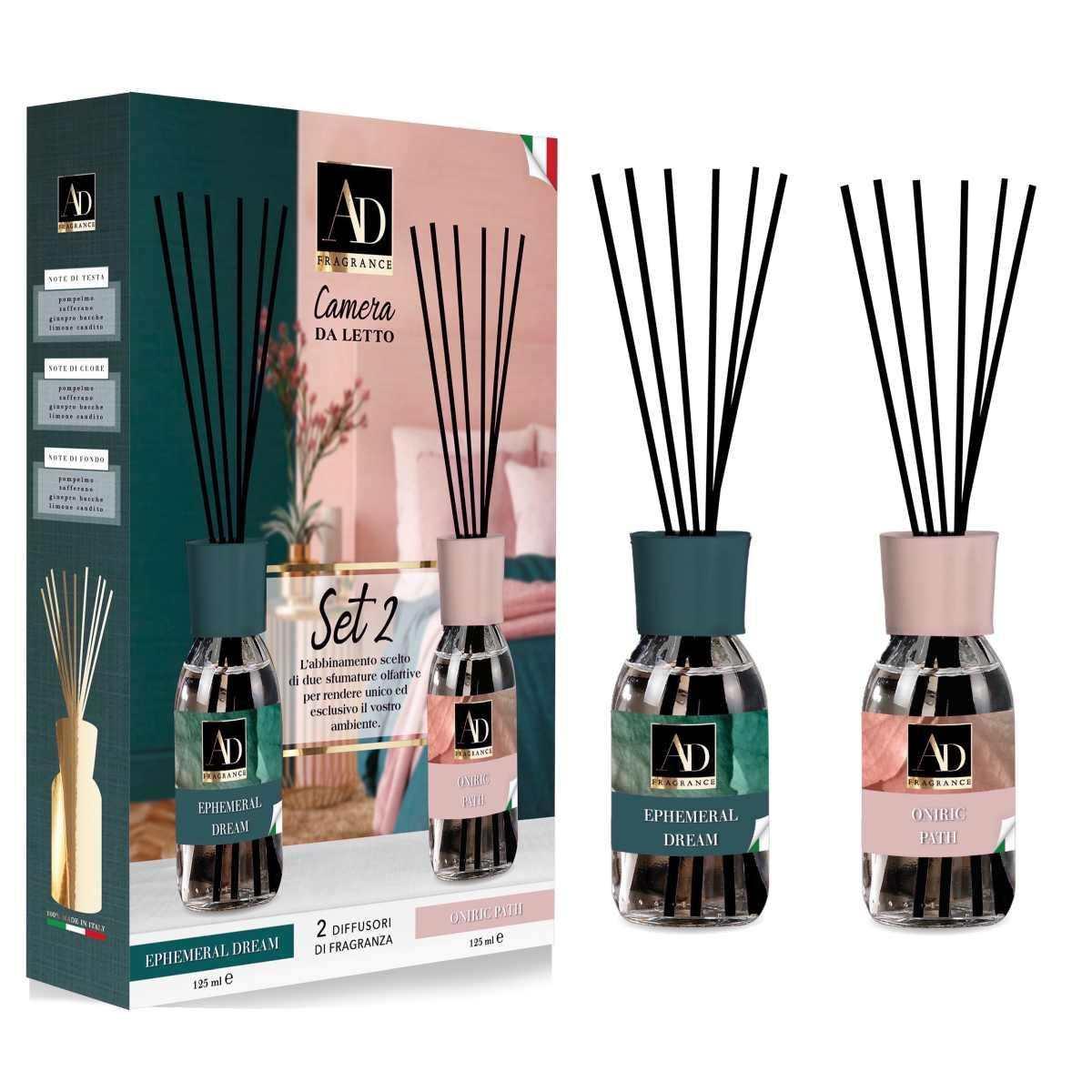 Set 2 diffusori di fragranze con midollini Camera da letto 125 ml