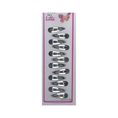 Fermaglio clic clac per capelli 5 cm argento