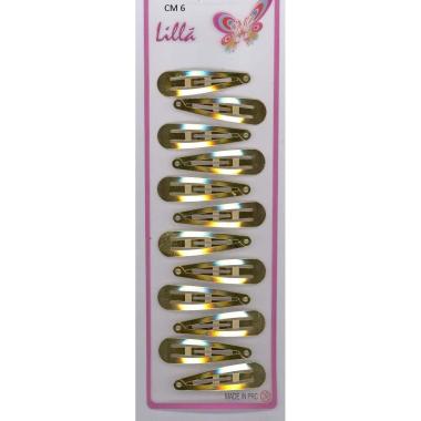 Fermaglio clic clac per capelli 6 cm oro
