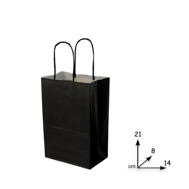 Shopper in carta h.21 x l.14 x p.8 cm colore nero pastello
