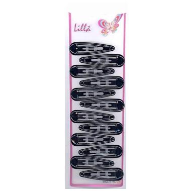 Fermaglio clic clac per capelli nero 7 cm in metallo