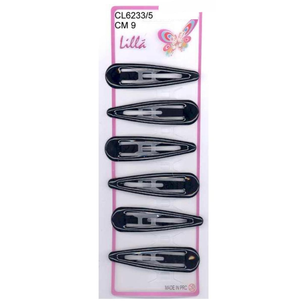 Fermaglio clic clac per capelli 9 cm nero