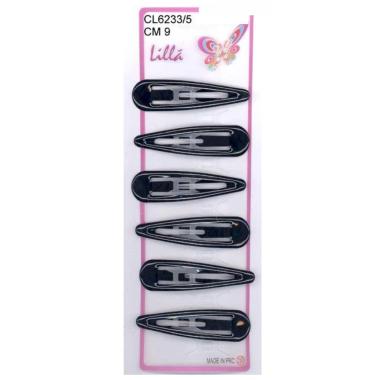 Fermaglio clic clac per capelli 9 cm nero