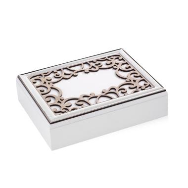 Portagioie linea Damasco in legno olmo misura 23x18x5 cm