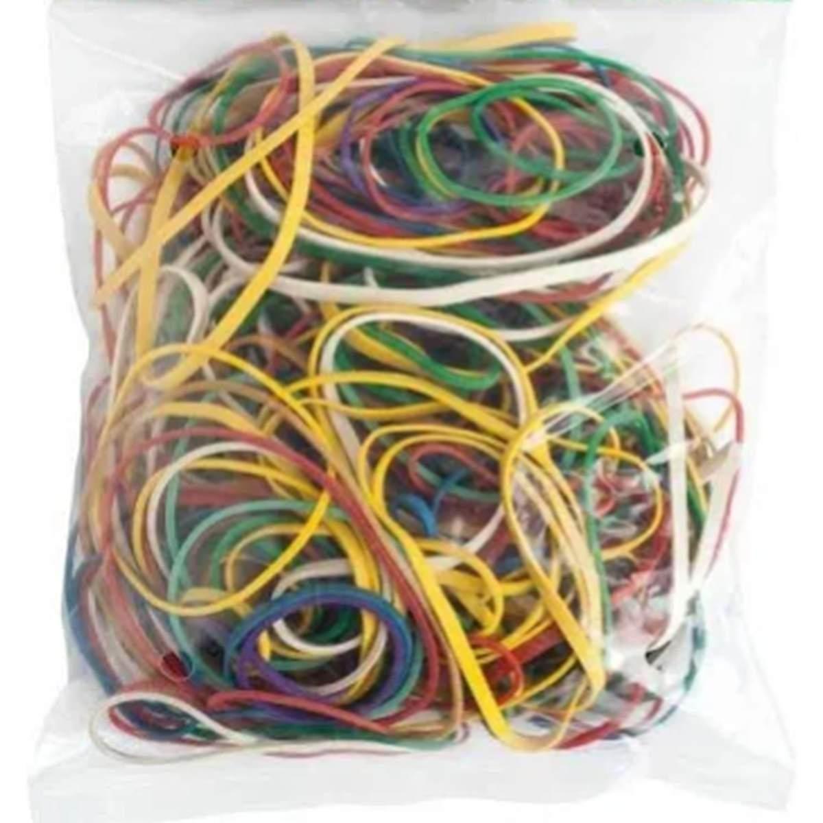Elastico in busta da 100 gr. spessore 2 mm. colori e misure assortite