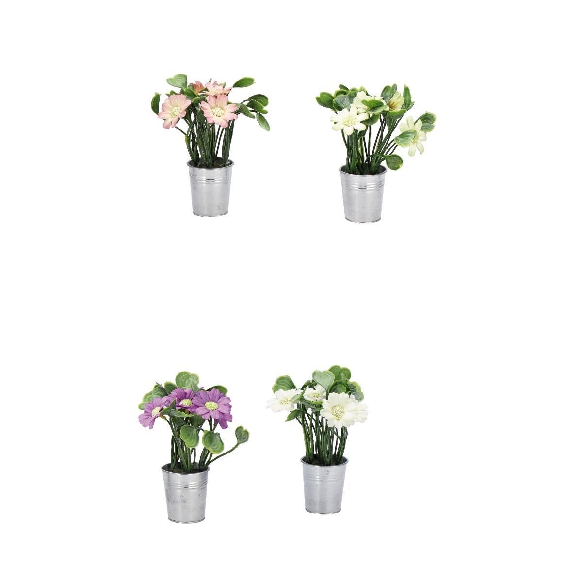 Vaso con pianta finta per decorazione d6xh.15 cm