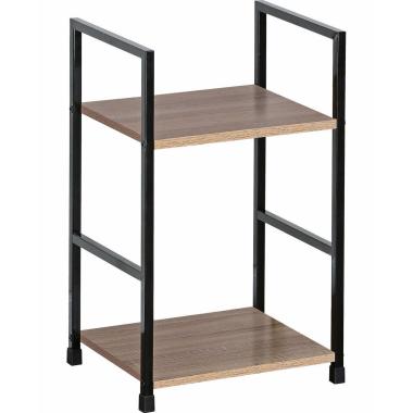 Mobiletto con mensole in acciaio con 2 ripiani in mdf 29x23,5x h.48 cm