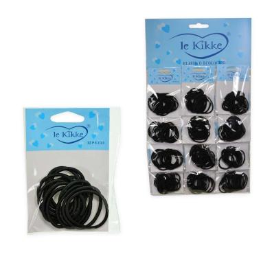 Elastici per capelli neri in 12 card da 12 pezzi Le Kikke