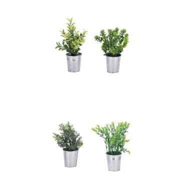 Vaso con pianta finta per decorazione 6x h.15 cm