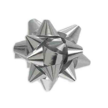 1000 Coccarde adesive metallizzate colore argento10 mm.