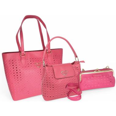 Set 3 pezzi donna Borsa,Borsetta e Portafoglio con tracollina NAJ-OLEARI