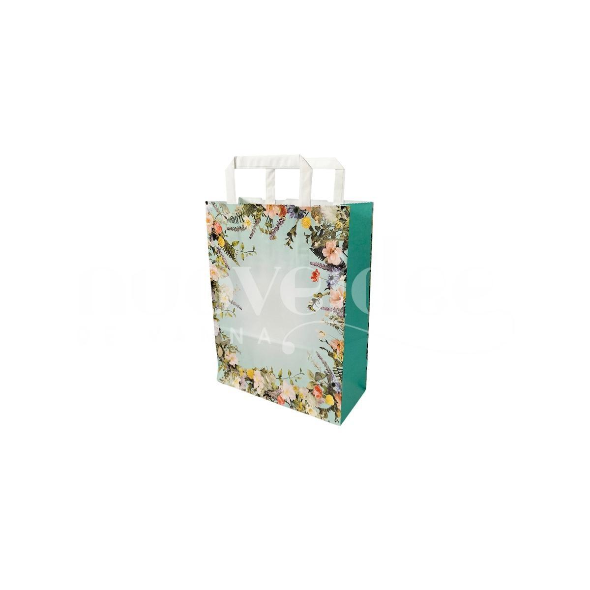 Shopper in carta h.45 x l.32 x p.17 cm fantasia flores