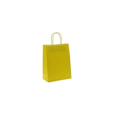 Shopper in carta colore giallo h.24 x l.18 x p.8 cm