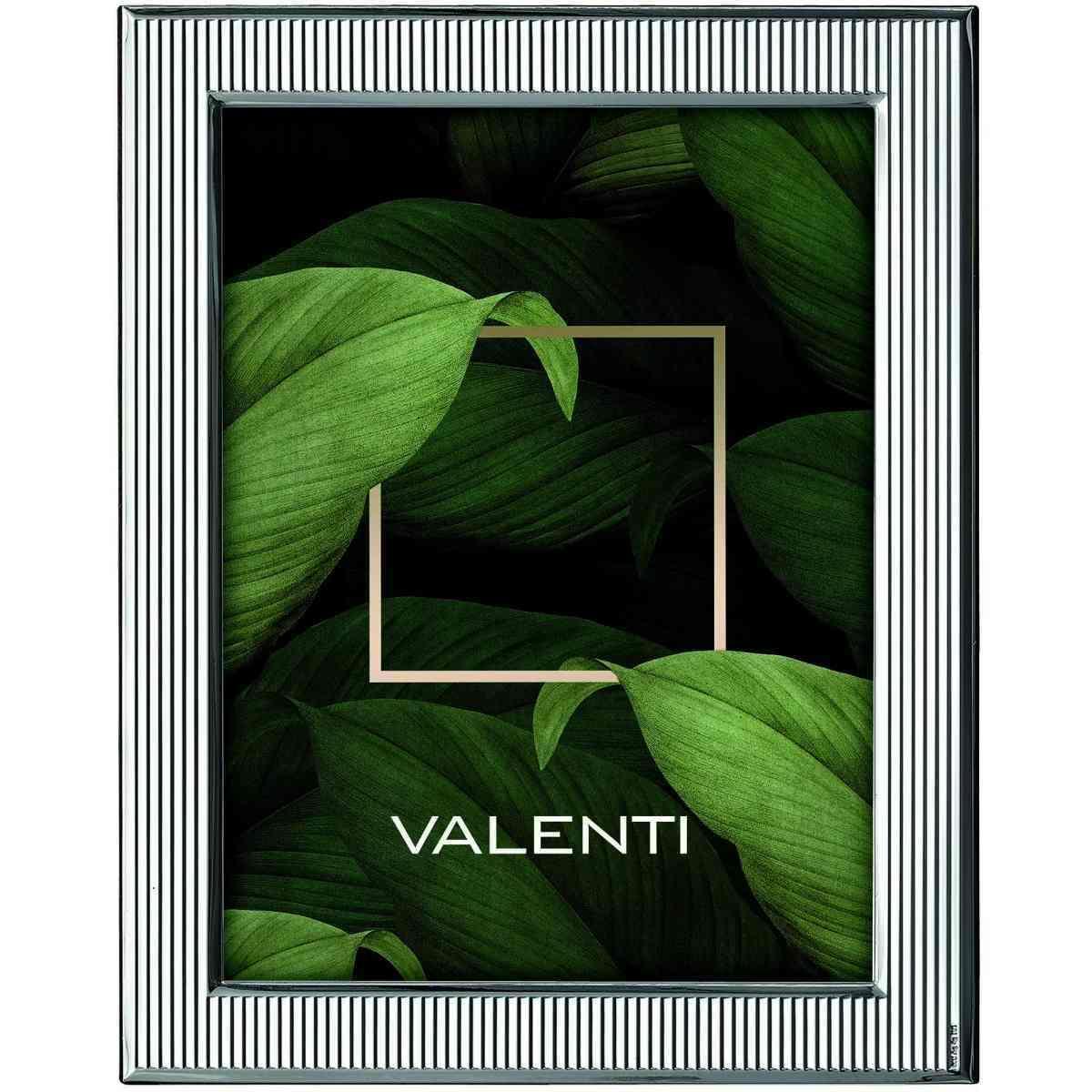 Cornice portafoto righe guillochè retro legno 18x24 cm Valenti