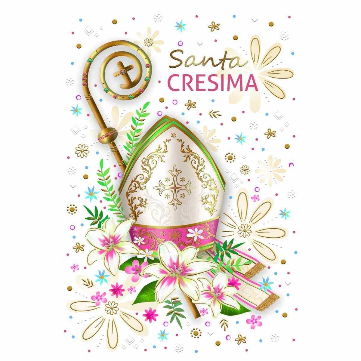 Biglietto auguri santa cresima 2 soggetti