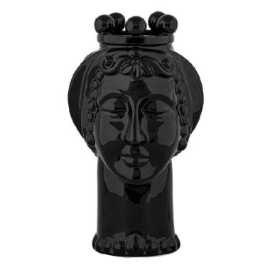 Vaso volto Frangipani nero Villa Altachiara