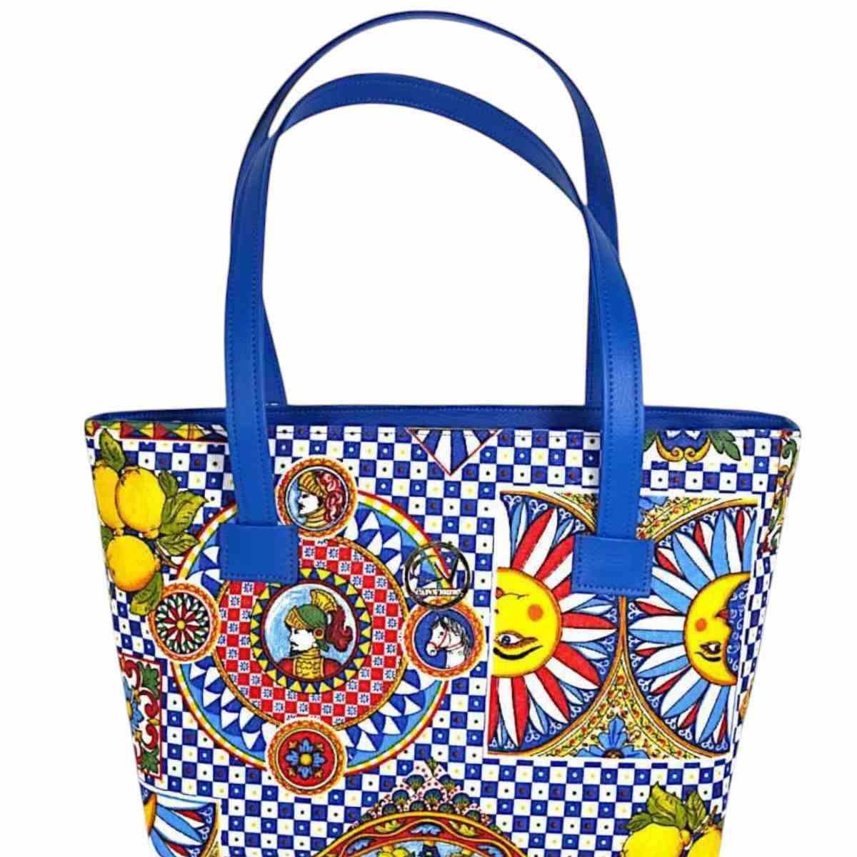 Borsa shopping Capoverde made in italy tessuti Siciliani