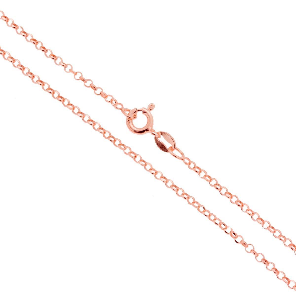 Catena Rolo Diamantata 027 sezione mm 2.1 lunghezza cm 60 in ARGENTO 925 Galvanica Rosa