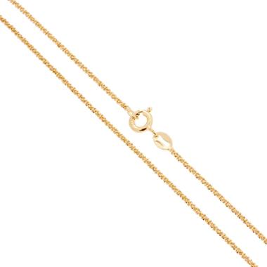 Catena Disco Diamantata 025 sezione mm 1.5 lunghezza cm 50 in ARGENTO 925 Galvanica Oro